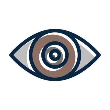 Kişisel ve ticari kullanım için Koyu Renk Simgeleri Doldurulmuş Göz Vektörü Kalın Çizgisi