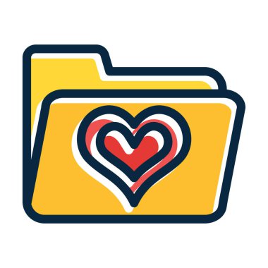 Kişisel ve ticari kullanım için Koyu Renk Simgeleri Doldurulmuş Aşk Vektörü Kalın Çizgisi