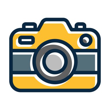 Kişisel ve ticari kullanım için Koyu Renk Simgeleri Doldurulmuş Kamera Vektörü Kalın Çizgisi