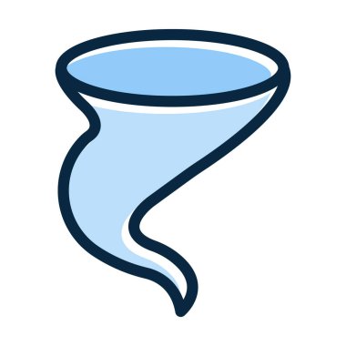 Kişisel ve Ticari Kullanım İçin Koyu Renk Simgelerini Doldurulmuş Tornado Vektör Kalın Çizgisi