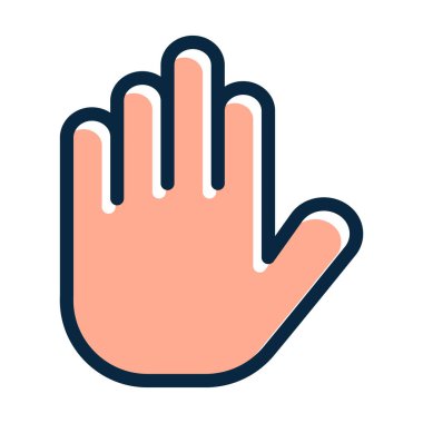 Kişisel ve ticari kullanım için Koyu Renk Simgeleri Doldurulmuş El Vektörü Kalın Çizgisi