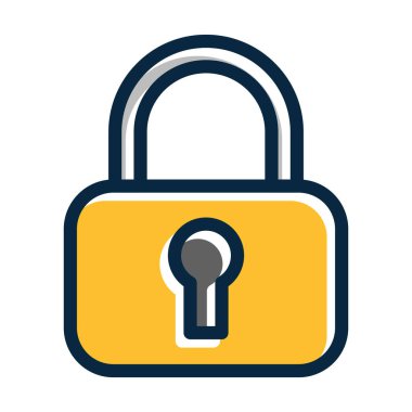 Kişisel ve ticari kullanım için Koyu Renk Simgelerini Doldurulmuş Kalın Satıra Kilitle