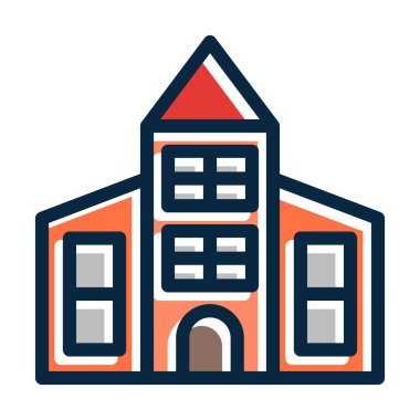 Kişisel ve Ticari Kullanım İçin Koyu Renk Simgeleri Doldurulmuş İnşa Çizgisi Kalın Çizgisi