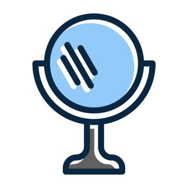 Kişisel ve ticari kullanım için Koyu Renk Simgeleri Doldurulmuş Ayna Vektörü Kalın Çizgisi