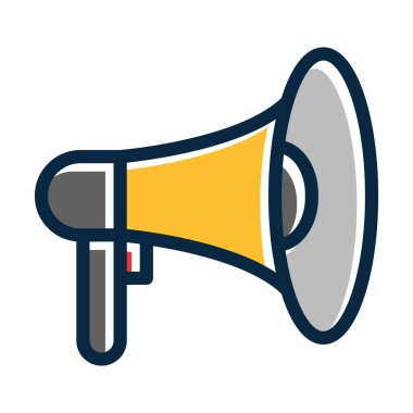 Kişisel ve Ticari Kullanım İçin Koyu Renk Simgelerini Doldurulmuş Megafon Vektör Kalın Çizgisi