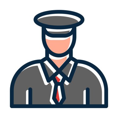 Kişisel ve Ticari Kullanım İçin Koyu Renk Simgeleri Doldurulmuş Özel Şoför Kalın Çizgisi