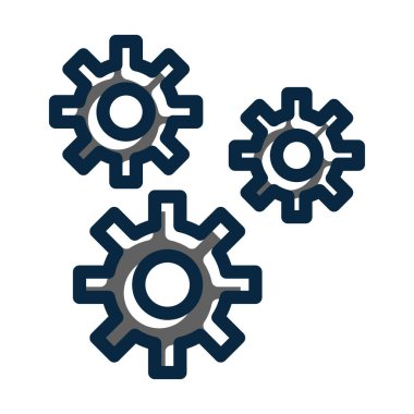 Kişisel ve Ticari Kullanım İçin Koyu Renk Simgelerini Doldurulmuş Otomasyon Vektörü Kalın Çizgisi