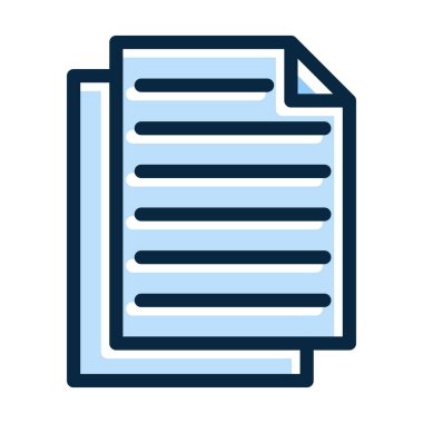 Kişisel ve ticari kullanım için Koyu Renk Simgeleri Doldurulmuş Kağıt Vektörü Kalın Çizgisi