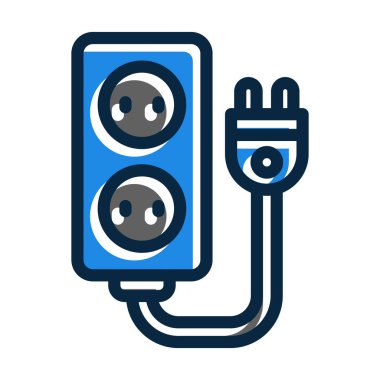 Kişisel ve Ticari Kullanım İçin Koyu Renk Simgelerini Doldurulmuş Dahili Kablo Kalın Çizgisi