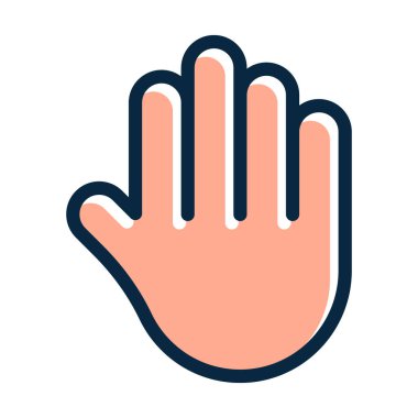 Kişisel ve Ticari Kullanım İçin Koyu Renk Simgeleri Doldurulmuş El Hareketi Vektörü Kalın Çizgisi