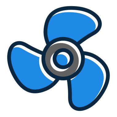 Kişisel ve Ticari Kullanım İçin Koyu Renk Simgeleri Doldurulmuş Pervane Vektörü Kalın Çizgisi