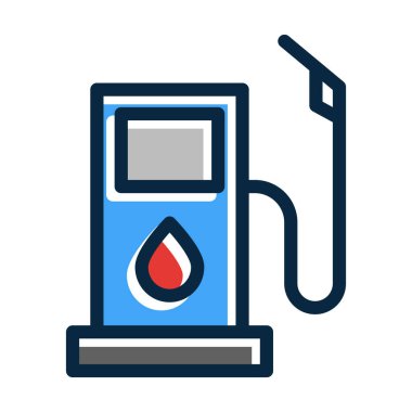 Yakıt Pompası Kalın Çizgisi Kişisel ve Ticari Kullanım İçin Koyu Renk Simgeleri Dolduruldu