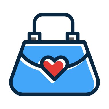 Bayanlar Çanta Vektörü Kalın Çizgisi Koyu Renk Simgeleri Kişisel ve Ticari Kullanım İçin Simgeler