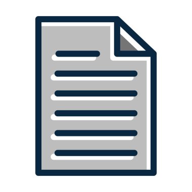 Kişisel ve Ticari Kullanım İçin Koyu Renk Simgelerini Doldurulmuş Belge Vektörü Kalın Çizgisi