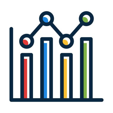 Grafik Vektörü Kalın Çizgisi Kişisel ve Ticari Kullanım İçin Koyu Renk Simgeleri Dolduruldu