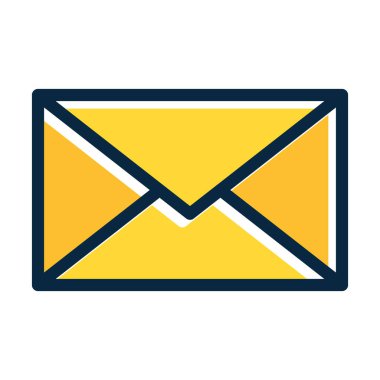 Kişisel ve ticari kullanım için Koyu Renk Simgeleri Doldurulmuş Zarf Vektör Kalın Çizgisi