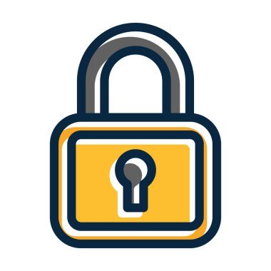 Kişisel ve ticari kullanım için Koyu Renk Simgelerini Doldurulmuş Kalın Satıra Kilitle