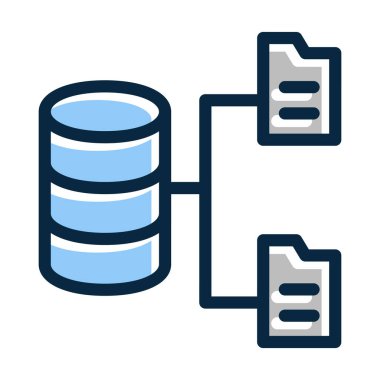 Veri Depolama Vektörü Kalın Çizgisi Kişisel ve Ticari Kullanım İçin Koyu Renk Simgeleri Dolduruldu