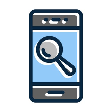 Kişisel ve Ticari Kullanım İçin Koyu Renk Simgelerini Doldurulmuş Arama Vektörü Kalın Çizgisi