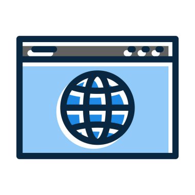 Kişisel ve Ticari Kullanım İçin Koyu Renk Simgeleri Doldurulmuş Web Vektörü Kalın Çizgisi