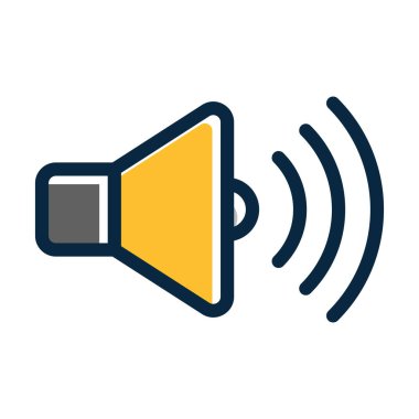 Kişisel ve ticari kullanım için Koyu Renk Simgeleri Doldurulmuş Ses Vektörü Kalın Çizgisi