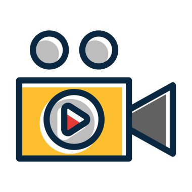 Kayıt Vektörü Kalın Çizgisi Kişisel ve Ticari Kullanım İçin Koyu Renk Simgeleri Dolduruldu