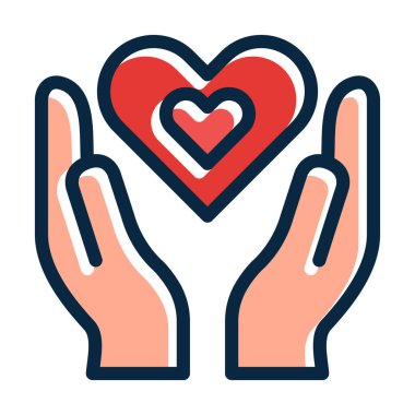 Kişisel ve ticari kullanım için Koyu Renk Simgeleri Doldurulmuş Empati Vektörü Kalın Çizgisi