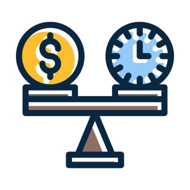 Kişisel ve Ticari Kullanım İçin Koyu Renk Simgeleri Doldurulmuş Denge Vektörü Kalın Çizgisi