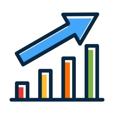 Kişisel ve Ticari Kullanım İçin Koyu Renk Simgeleri Doldurulmuş Büyüme Vektörü Kalın Çizgisi