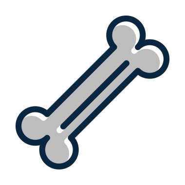 Kişisel ve ticari kullanım için Koyu Renk Simgeleri Doldurulmuş Kemik Vektörü Kalın Çizgisi