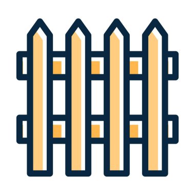 Çit Vektörü Kalın Çizgisi Kişisel ve Ticari Kullanım İçin Koyu Renk Simgeleri Dolduruldu