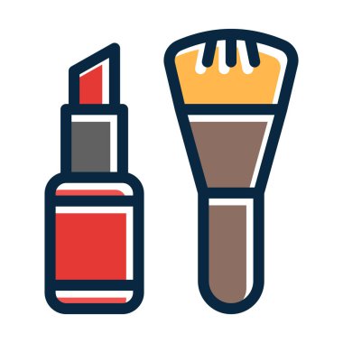 Kişisel ve Ticari Kullanım İçin Koyu Renk Simgeleri Doldurulmuş Kozmetik Vektör Kalın Çizgisi