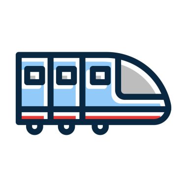 Yüksek Hız Treni Kalın Çizgisi Kişisel ve Ticari Kullanım İçin Koyu Renk Simgeleri Dolduruldu