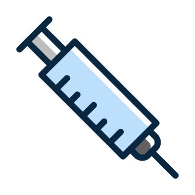 Aşı Vektörü Kalın Çizgisi Kişisel ve Ticari Kullanım İçin Koyu Renk Simgeleri Dolduruldu