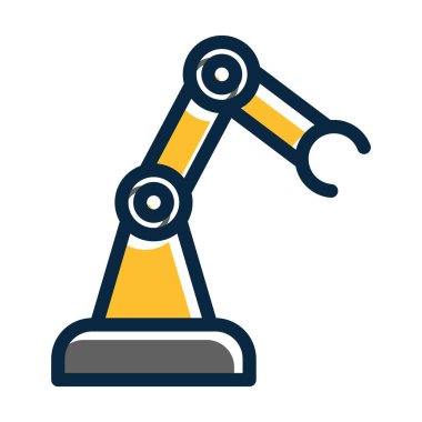 Kişisel ve Ticari Kullanım İçin Koyu Renk Simgelerini Doldurulmuş Robotik Kol Kalın Çizgisi