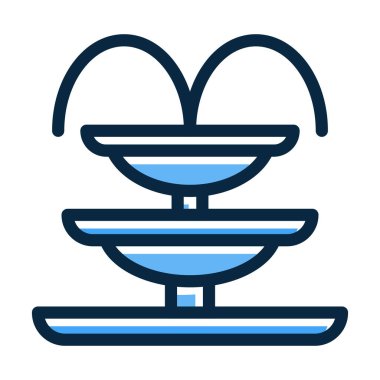 Kişisel ve ticari kullanım için Koyu Renk Simgelerini Doldurulmuş Çeşme Kalın Çizgisi