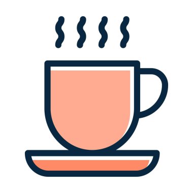 Kahve Kupası Kalın Çizgisi Kişisel ve Ticari Kullanım İçin Koyu Renk Simgeleri