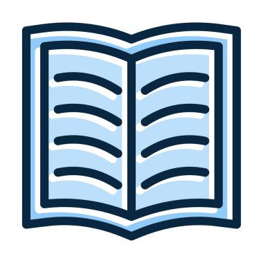 Kişisel ve ticari kullanım için Koyu Renk Simgelerini Doldurulmuş Kitap Vektörü Kalın Çizgisi