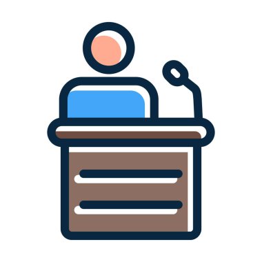 Konuşma Vektörü Kalın Çizgisi Kişisel ve Ticari Kullanım İçin Koyu Renk Simgeleri Dolduruldu