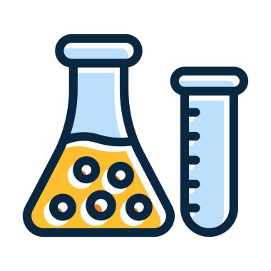 Kimya Vektörü Kalın Çizgisi Kişisel ve Ticari Kullanım İçin Koyu Renk Simgeleri Dolduruldu
