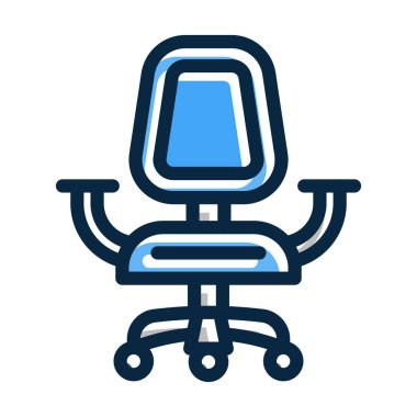 Kişisel ve Ticari Kullanım İçin Koyu Renk Simgeleri Doldurulmuş Koltuk Vektörü Kalın Çizgisi