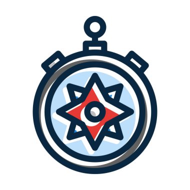 Kişisel ve ticari kullanım için Koyu Renk Simgeleri Doldurulmuş Pusula Vektör Kalın Çizgisi