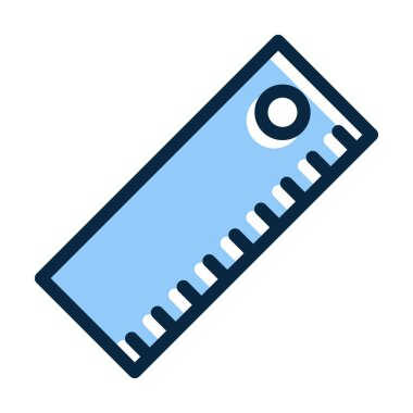 Cetvel Vektör Kalın Çizgisi Kişisel ve Ticari Kullanım İçin Koyu Renk Simgeleri Dolduruldu