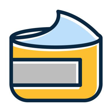 Krem Vektörü Kalın Çizgisi Kişisel ve Ticari Kullanım İçin Koyu Renk Simgeleri Dolduruldu