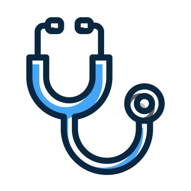 Kişisel ve Ticari Kullanım İçin Koyu Renk Simgeleri Doldurulmuş Stethoscope Vector Kalın Çizgisi