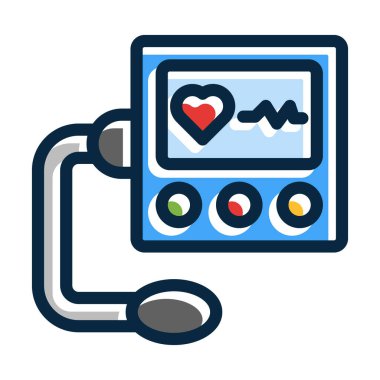 BP Makinesi Kalın Çizgisi Kişisel ve Ticari Kullanım İçin Koyu Renk Simgeleri Dolduruldu