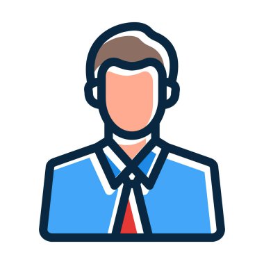 İş adamı Vektör Kalın Çizgisi Koyu Renkler Kişisel ve Ticari Kullanım Simgeleri Dolduruldu