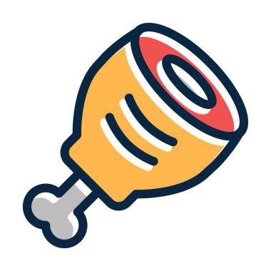 Tavuk Bacağı Kalın Çizgisi Koyu Renk Simgeleri Kişisel ve Ticari Kullanım İçin