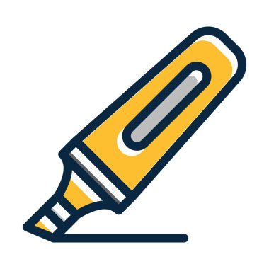 Kişisel ve ticari kullanım için Koyu Renk Simgeleri Doldurulmuş Vurgulayıcı Kalın Çizgisi