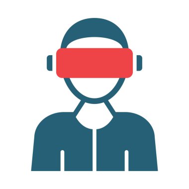 Kişisel ve Ticari Kullanım İçin Sanal Gerçeklik Vektör Sembolü İki Renk Simgesi